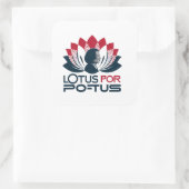 Lotus for POTUS Kamala Harris 2024 Quadratischer Aufkleber (Tasche)