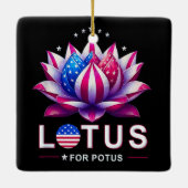 Lotus for Potus Kamala Harris Trendy Lotus Potus Keramikornament (Rückseite)