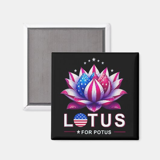 Lotus for Potus Kamala Harris Trendy Lotus Potus Magnet (Vorderseite/Rückseite)