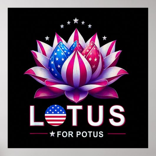 Lotus for Potus Kamala Harris Trendy Lotus Potus Poster (Vorne)