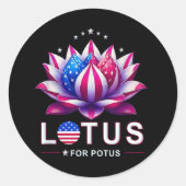 Lotus for Potus Kamala Harris Trendy Lotus Potus Runder Aufkleber (Vorderseite)