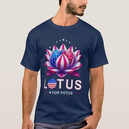 Lotus for Potus Kamala Harris Trendy Lotus Potus T-Shirt (Vorderseite)
