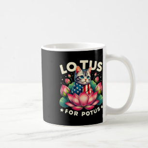 Lotus for Potus Kamala Harris Us Flag Cat Lovers Kaffeetasse