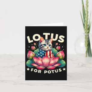 Lotus for Potus Kamala Harris Us Flag Cat Lovers Karte