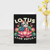 Lotus for Potus Kamala Harris Us Flag Cat Lovers Karte (Gelbe Blume)