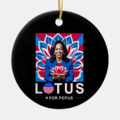 Lotus For Potus USA Election Kamala Harris 2024 Keramik Ornament (Vorne)