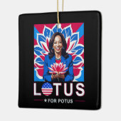 Lotus For Potus USA Election Kamala Harris 2024 Keramikornament (Links)