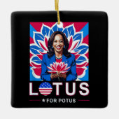Lotus For Potus USA Election Kamala Harris 2024 Keramikornament (Vorderseite)