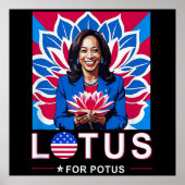 Lotus For Potus USA Election Kamala Harris 2024 Poster (Vorne)