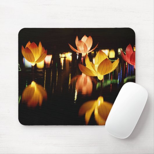 Lotus formte Laternen für mittleres Herbstfestival Mousepad (Mit Mouse)