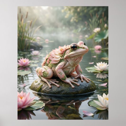 Lotus Frog Zen Pond Poster (Vorne)