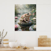 Lotus-Frosch-Zen-Teich Poster (Küche)