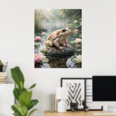 Lotus-Frosch-Zen-Teich Poster (Heimbüro)