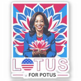 Lotus für Potus Kamala Harris Präsidentschaftskamp Aufkleber