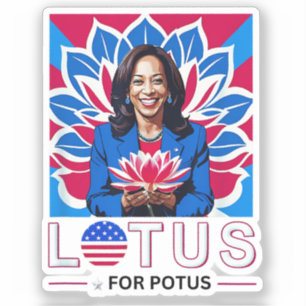 Lotus für Potus Kamala Harris Präsidentschaftskamp Aufkleber