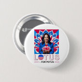 Lotus für Potus Kamala Harris Präsidentschaftskamp Button (Vorne & Hinten)