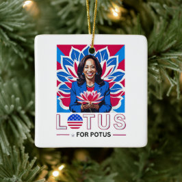 Lotus für Potus Kamala Harris Präsidentschaftskamp Keramikornament