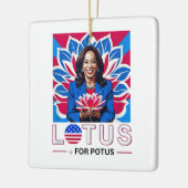Lotus für Potus Kamala Harris Präsidentschaftskamp Keramikornament (Links)