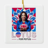 Lotus für Potus Kamala Harris Präsidentschaftskamp Keramikornament (Vorderseite)
