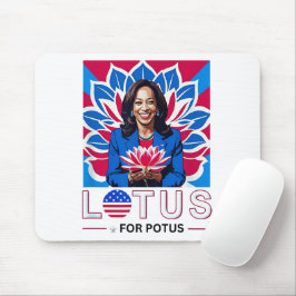 Lotus für Potus Kamala Harris Präsidentschaftskamp Mousepad