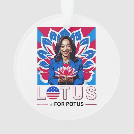 Lotus für Potus Kamala Harris Präsidentschaftskamp Ornament (Rückseite)