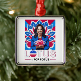 Lotus für Potus Kamala Harris Präsidentschaftskamp Ornament Aus Metall