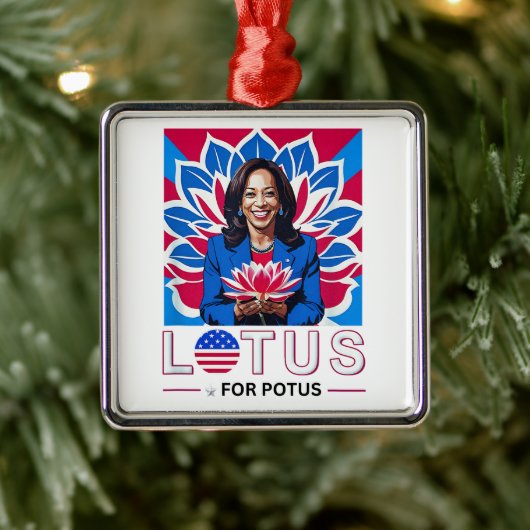 Lotus für Potus Kamala Harris Präsidentschaftskamp Ornament Aus Metall (Baum)