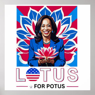 Lotus für Potus Kamala Harris Präsidentschaftskamp Poster