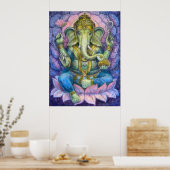 Lotus Ganesha Hindu Art Poster (Küche)