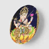LOTUS GANESHA TANJORE PAINTING RUNDE WANDUHR (Winkel)