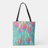 Lotus Garden Aquarell Drucktasche Tasche (Rückseite)