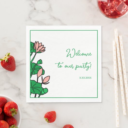 Lotus Garden Personalisiert Party Paper Napkins Serviette (Beispiel)