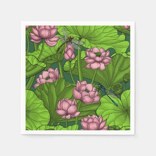 Lotus Garten Serviette (Vorderseite)