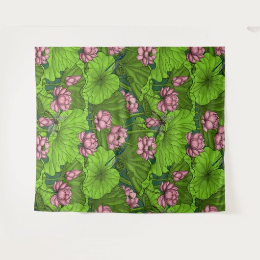 Lotus Garten Wandteppich (Vorderseite (Horizontal))