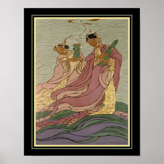 "Lotus Goddesses" ca. 1931 von Bertha Lum Poster (Vorne)