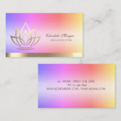 Lotus Gold Blume Stripe Yoga Instructor Visitenkarte (Vorne/Hinten)