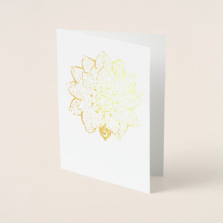 Lotus Gold Foil Blank Grußkarte Folienkarte