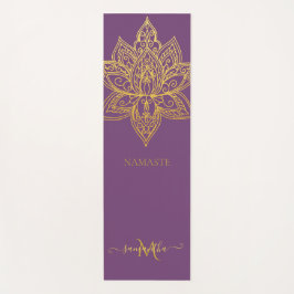 Lotus Gold Mandala Monogram Elegant Lila Yogamatte
