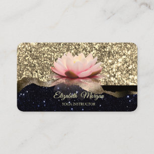 Lotus Gold Schwarzer Glitzer Visitenkarte