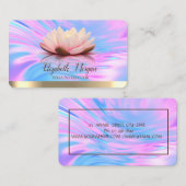 Lotus Gold Stripe Holographic Yoga Visitenkarte (Vorne/Hinten)