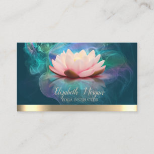 Lotus Gold Stripe Yoga Holographic Ink Visitenkarte