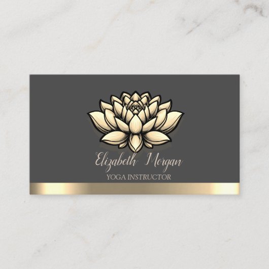 Lotus Gold Stripe Yoga Instructor Visitenkarte (Vorderseite)