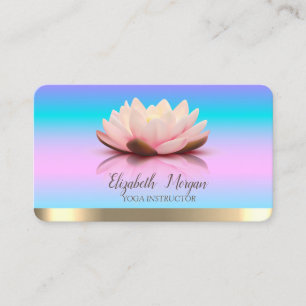 Lotus Gold Stripe Yoga Ombre Holographic Visitenkarte