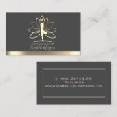 Lotus, Gold Women Silhouette, Yoga Instructor Visitenkarte (Vorne/Hinten)
