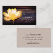 Lotus Gold Yoga Instructor Meditation Zen Wood Visitenkarte (Vorne/Hinten)