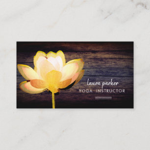 Lotus Gold Yoga Instructor Meditation Zen Wood Visitenkarte