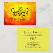 *~* Lotus-Goldnebelfleck-Galaxie-Universum-Orange Visitenkarte (Vorne/Hinten)