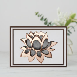 Lotus grau & Kupferfolienkarte Folien Feiertagskarte