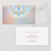 Lotus grunge blaue Hautpflege und Ästhetik Visitenkarte (Vorne/Hinten)