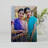 Lotus Happy Diwali Holiday Foto Gold Karte (Stehend vorne)